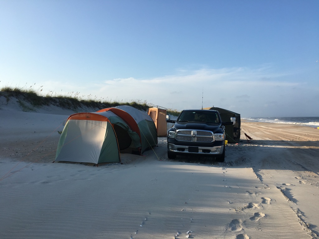 Looking at camp from the north, upwind